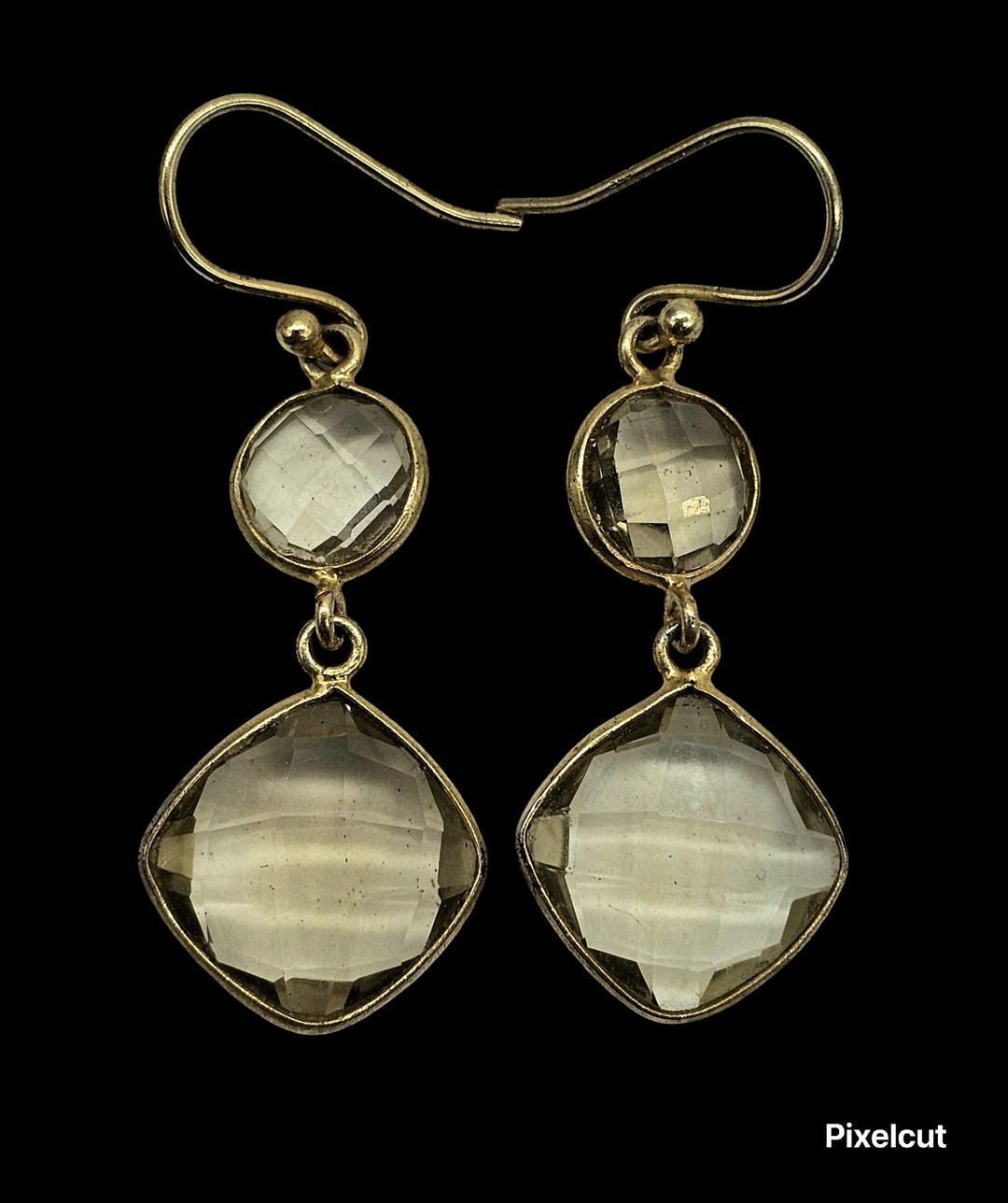 Lemon Quartz Earrings, Gold Plated Sterling Silver, Joy