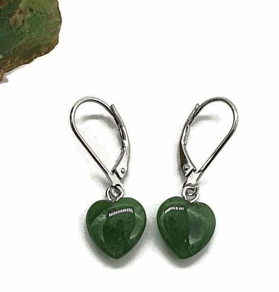 Jade cheap heart earrings