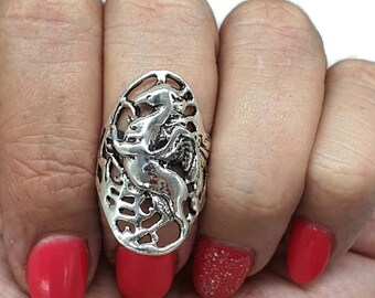 Unicorn Ring, Size 5.5, Sterling Silver, Wild Woodland Creature, A Symbol of Purity & Grace, Fantasy Creature, Unicorn Jewellery, Mythical