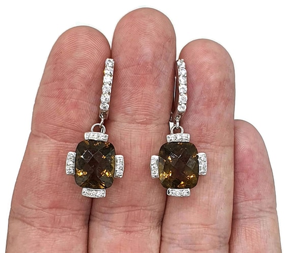 Orecchini pendenti a goccia in argento sterling 925 CITRINO