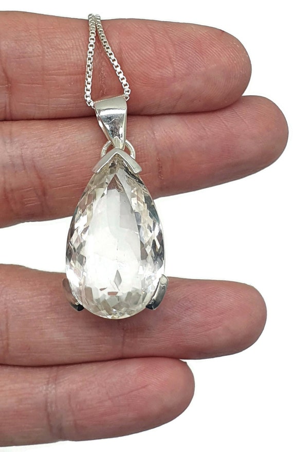 ネックレス・ペンダント Clear Quartz with Colored String (3 colors) Natural Clear Quartz & Rose Quartz Gemstone Necklace