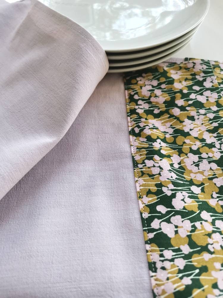 Torchon de Cuisine, Torchon Lin , Fait Main, Rose, Essuie French Tea Towel, Dishcloth,