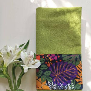 Kitchen towel, cotton towel, handmade towel, green towel, hand towel, French towel, designer towel