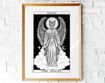 Angel cat poster and ex voto in tarot