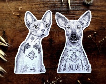 Tatouage Chat Sphynx Etsy Tatouage Chat Sphynx Etsy