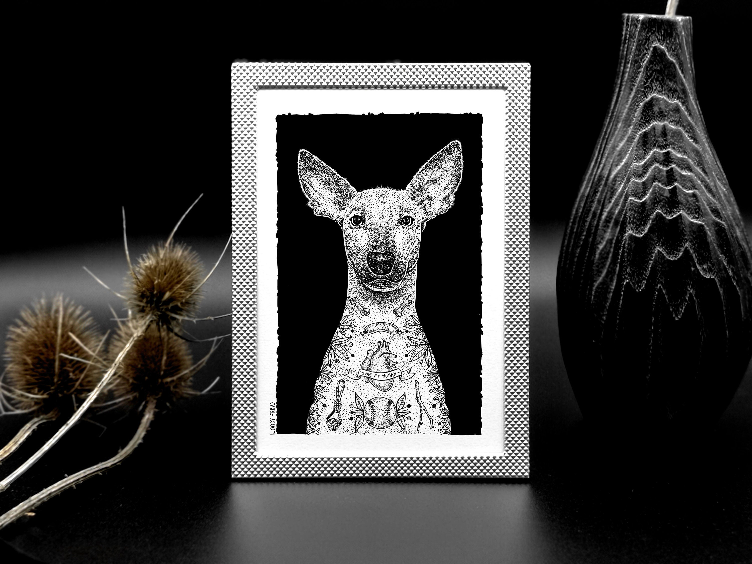 Cadre avec Chien Mexicain Tatoué