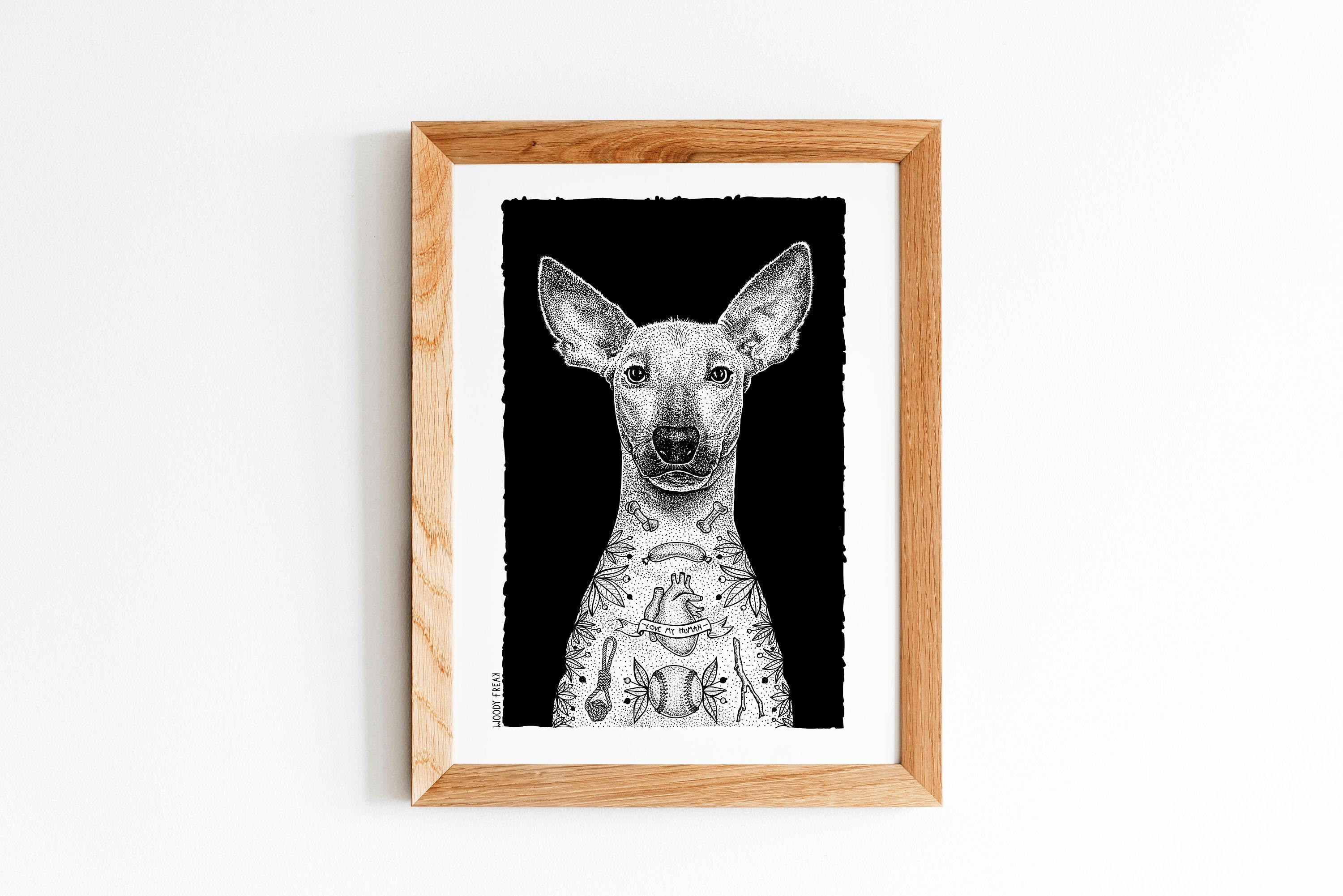 Illustration de Chien Mexicain Tatoué en Édition Limitée