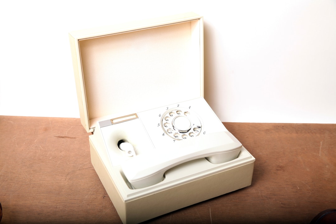 VINTAGE Decotel Rotary Phone in a Box, Groovy Flower Pattern Etsy