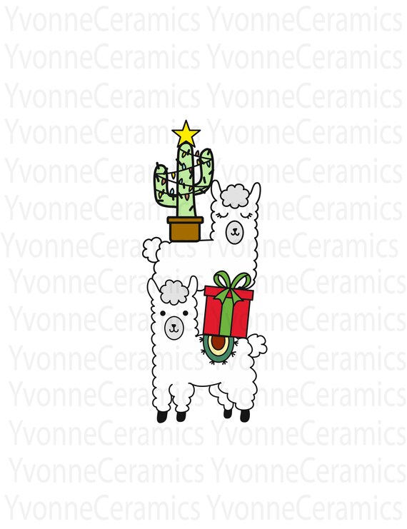 Download Free Stack Of Christmas Llama With Present Svg Cuttable Christmas Etsy SVG DXF Cut File