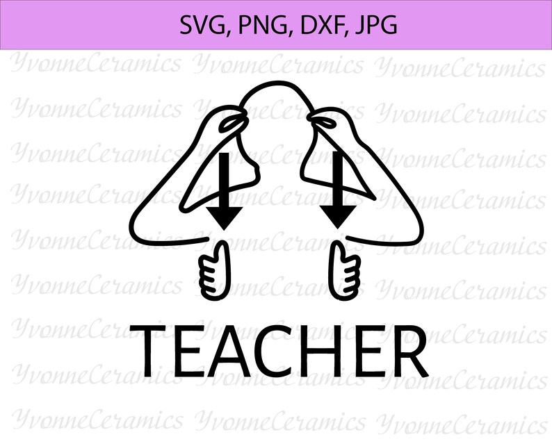 ASL Teacher Svg Jpeg Png American Sign Language Svg Vision Etsy UK
