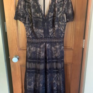 princess polly baby blue dress Tadashi Shoji Black Lace Dress