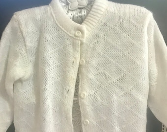 Vintage Quilted  1960 Diamond Knit Baby Cardigan