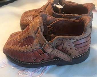 Vintage 1950/60 Leather Handcrafted Mexican Huaraches , Size 13