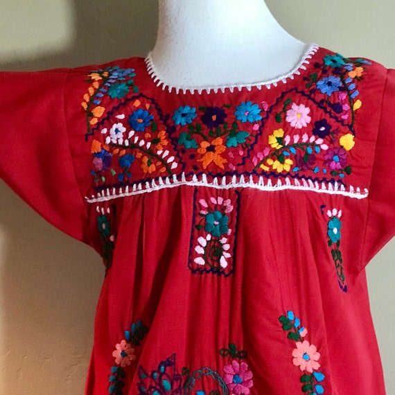 Mexican Folkloric Puebla Embroidered Toddler Dres… - image 1