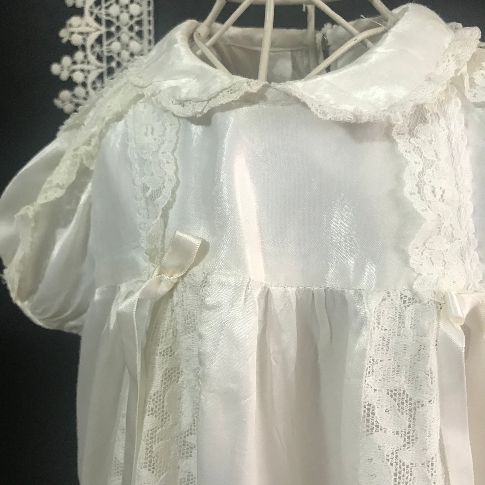 Vintage 1950 Satin and Lace Baby Gown Christening Baptism | Etsy