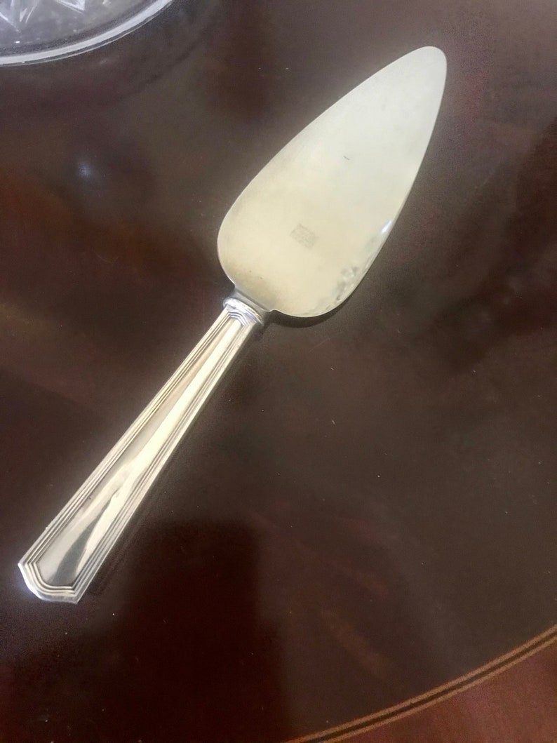 stainless blade Vintage flatware Vintage Sterling Sheffield England Cake Server Monogrammed \u201c ECG\u201d Wedding Table wear