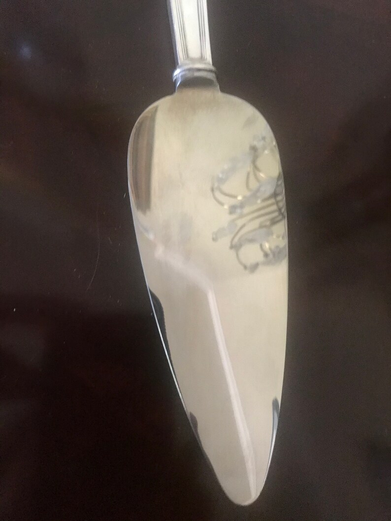 stainless blade Vintage flatware Vintage Sterling Sheffield England Cake Server Monogrammed \u201c ECG\u201d Wedding Table wear