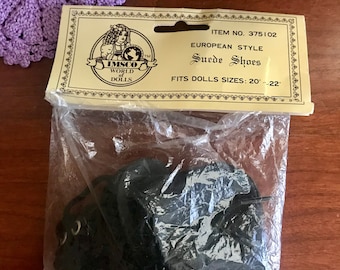 Vintage NOS IMSCO World of Dolls, European Style Suede Doll Shoes , 18-22 inch dolls, American Girl , Shirley Temple , Ideal