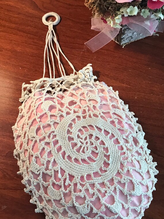 Antique Edwardian Crochet Reticule , Purse , Wedd… - image 3