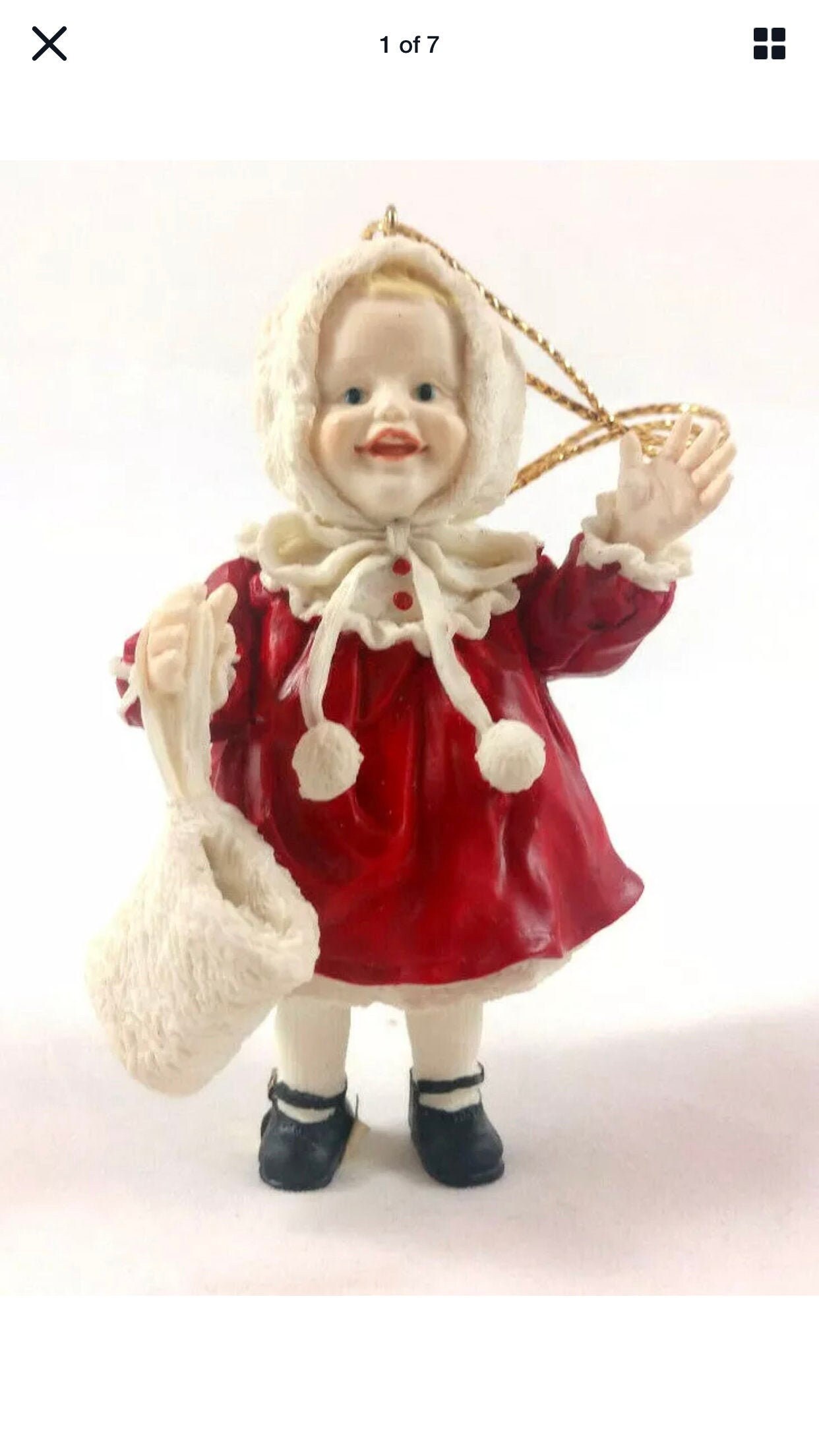 Vintage yolanda Bello Jennifer Doll Ornament Ashton Drake