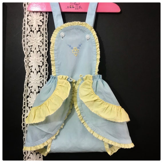 Vintage 1940/50 Wraparound Ruffle Romper , Sunsuit