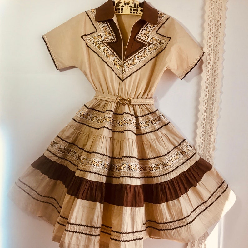 Vintage 1950 Childs Patio Dress Southwestern,Rodeo,Fiesta J/& M Creations Arizona