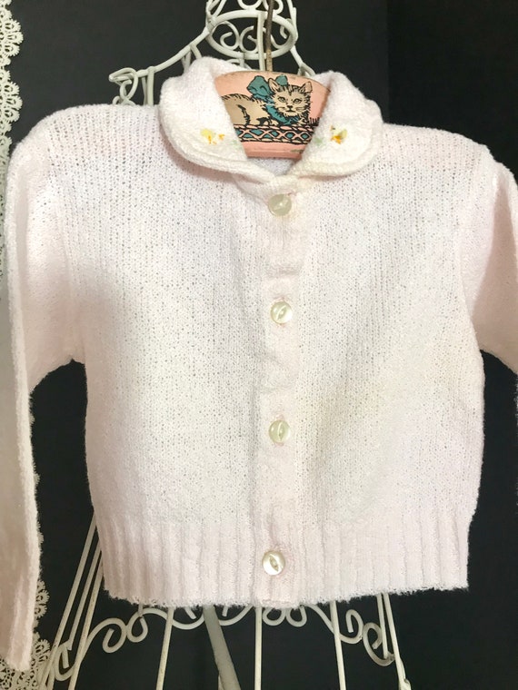 Vintage 1950/60 Boucle Knit Baby Sweater - image 3