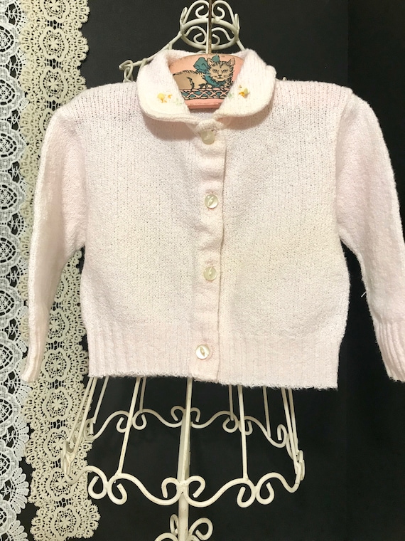 Vintage 1950/60 Boucle Knit Baby Sweater - image 5