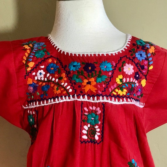 Mexican Folkloric Puebla Embroidered Toddler Dres… - image 4