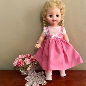 Vintage 10-16 inch Doll Pinafore &lt; DOLL NOT INCLUDED
