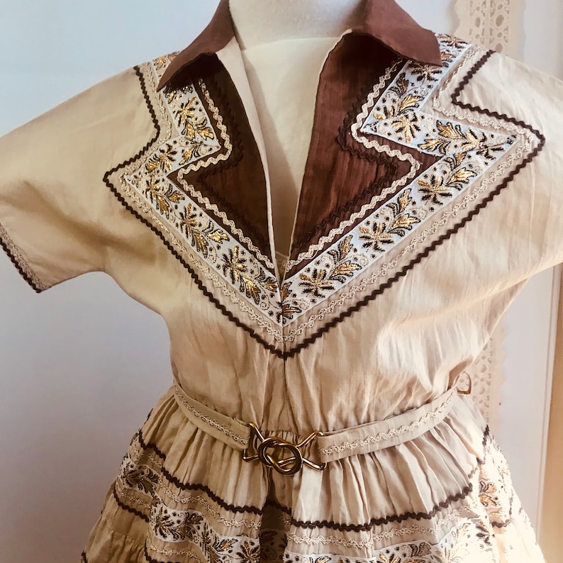 Vintage 1950 Childs Patio Dress Southwestern,Rodeo,Fiesta J/& M Creations Arizona