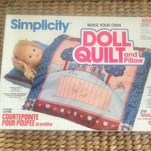 Vintage Pastime Industry Doll Quilt Kit , Simplicity , Kids quickly making , New Old Stock, Doll bed accessory