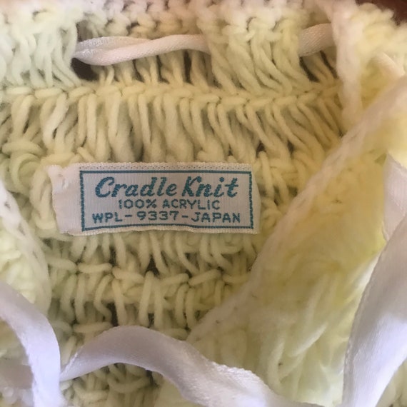 Vintage “ Cradle Knit “ Baby Sweater, Bonnet, Boo… - image 4