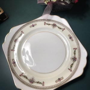 Antique Heinrich&Co. Selb Bavaria Squared Dessert ,Salad ,Plate,  Beverly Pattetn
