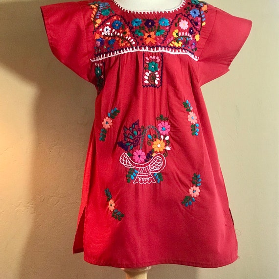 Mexican Folkloric Puebla Embroidered Toddler Dres… - image 3