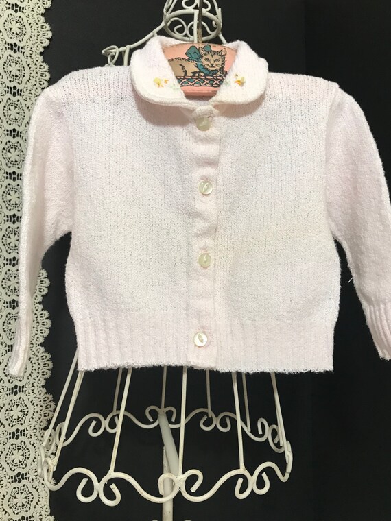 Vintage 1950/60 Boucle Knit Baby Sweater - image 8