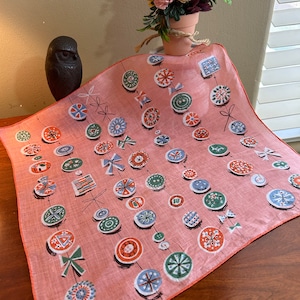Vintage Jeanne Miller Modernist Abstract signiert Hankie