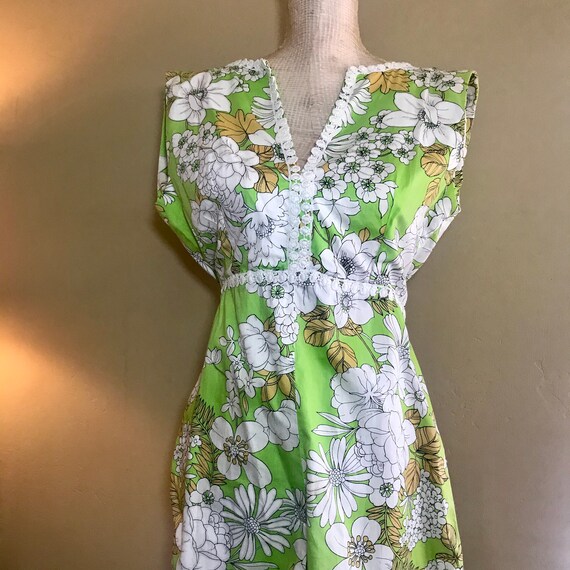 Vintage 1960 BOHO Hawaiian Print Jumpsuit , Bell B