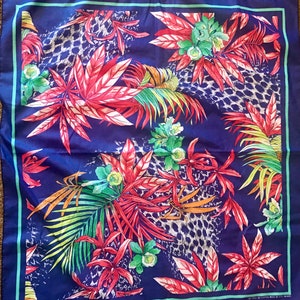 Vintage 1970 Hawaiianisches Druck Wamcraft Bandana, Textil, Tischdecke, Wandkunst