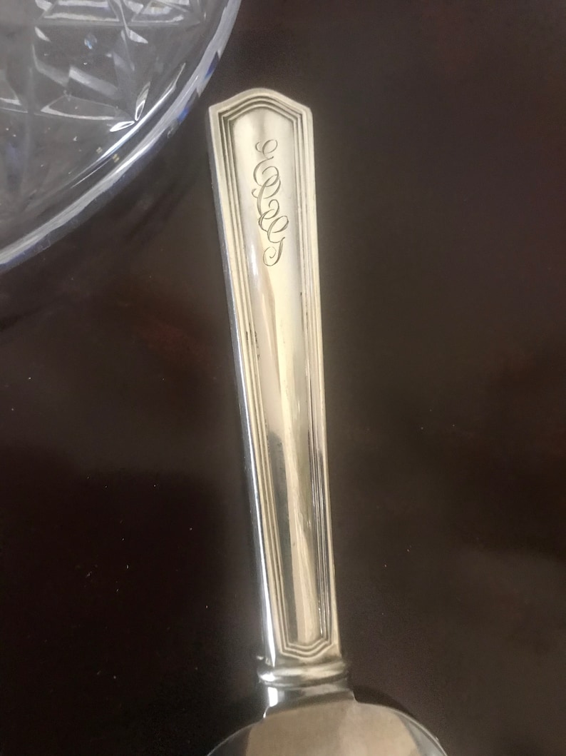 stainless blade Vintage flatware Vintage Sterling Sheffield England Cake Server Monogrammed \u201c ECG\u201d Wedding Table wear