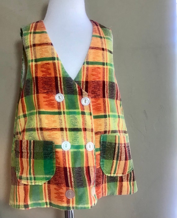 Vintage 1960/70 Boho Girls Corduroy MOD, MCM vest