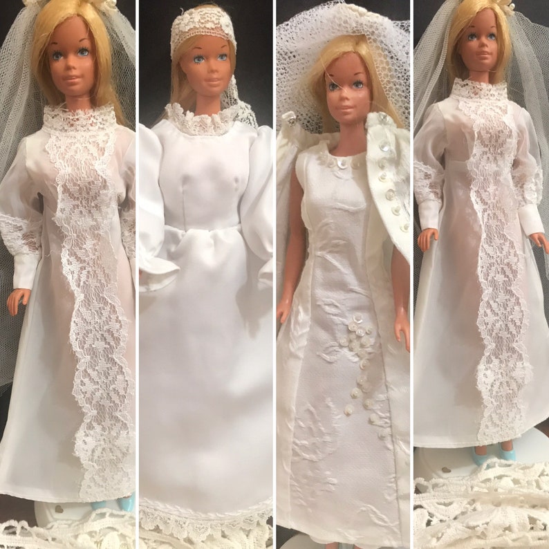 Vintage 3 Barbie Wedding Bridal Dresses 1960-80's | Etsy