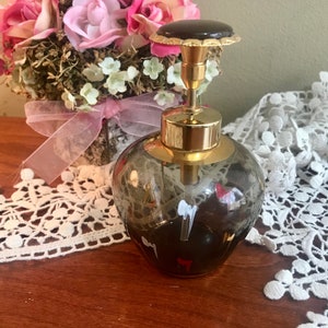 Vintage Art Deco Smoke Glass Perfume Bottle