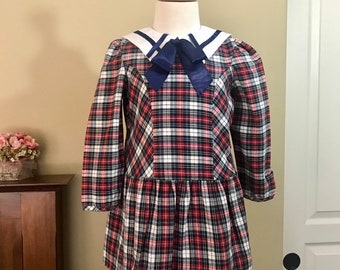 Vintage Rare Editions Plaid Drop waist School Girl dress