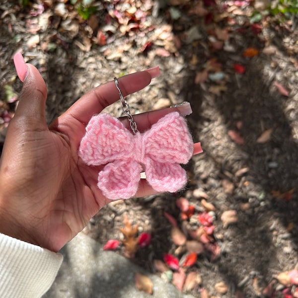 Crochet Bow Keychain More Colors Available