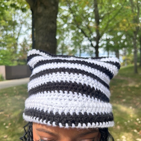 Handmade Crochet Cat Beanie Hat / Easy Crochet Cat Beanie Tutorial with Custom Colors | TikTok main image 3