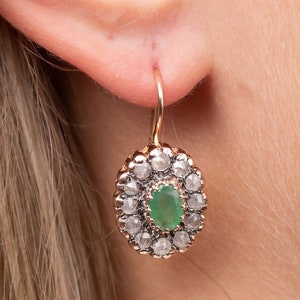 Art Deco Oval Emerald Earrings image 3