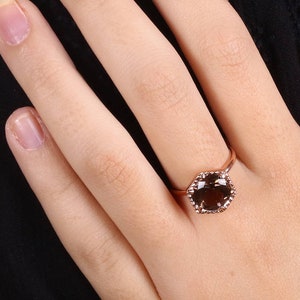 Raw Smoky Topaz Ring