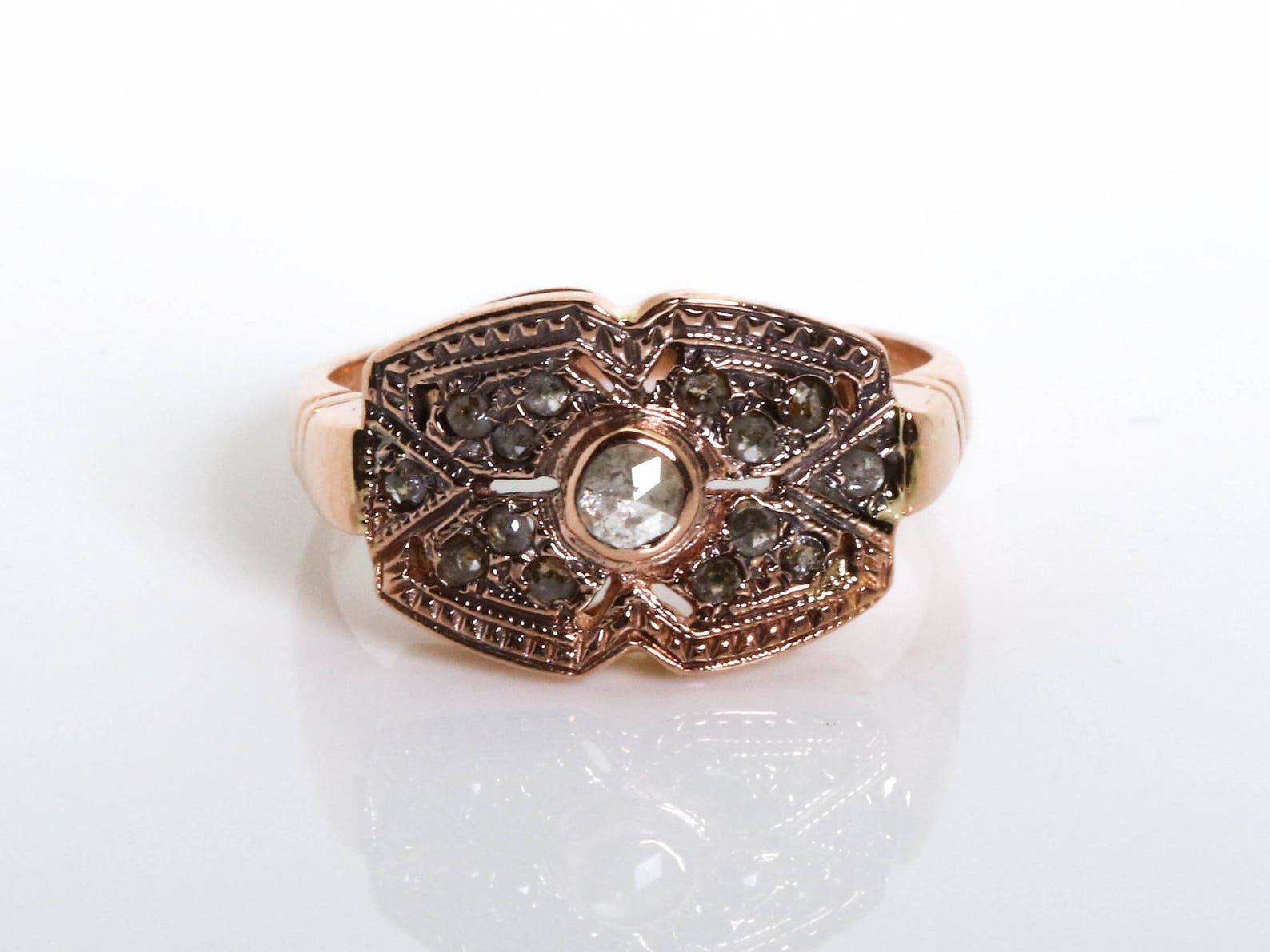Art Deco Diamond Ring Unique Vintage Inspired Ring Antique | Etsy