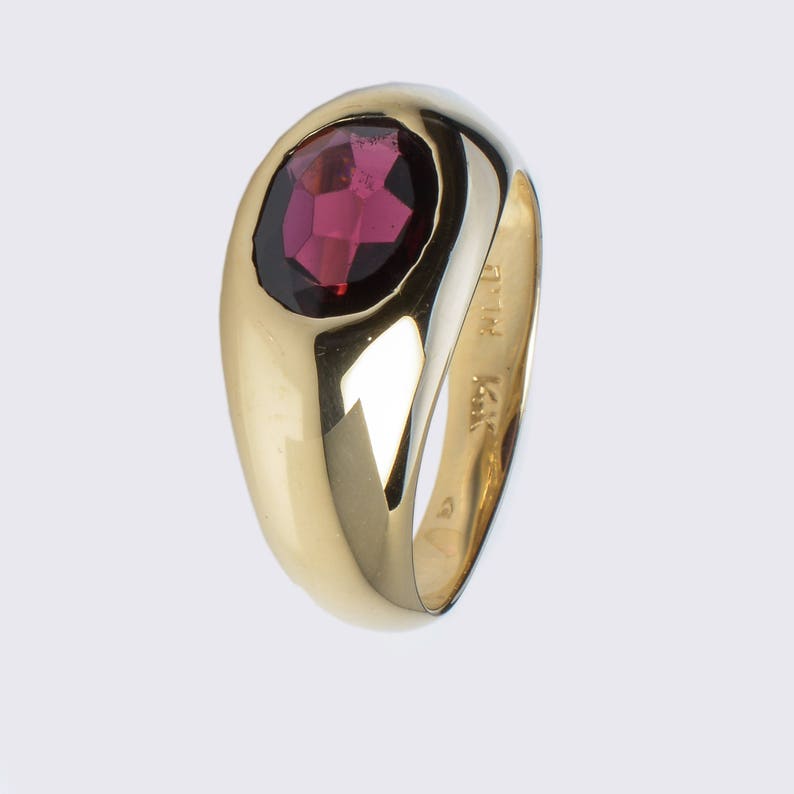 Ring with Garnet Gemstone Rings Yellow Gold Ring Garnet Classic Ring Birthday Gift Gold Ring with Garnet Yellow Gold Garnet image 5